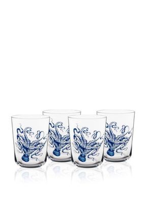 Caskata Lucy Blues Small Drinking Glass Set of 4 in Clear at Nordstrom