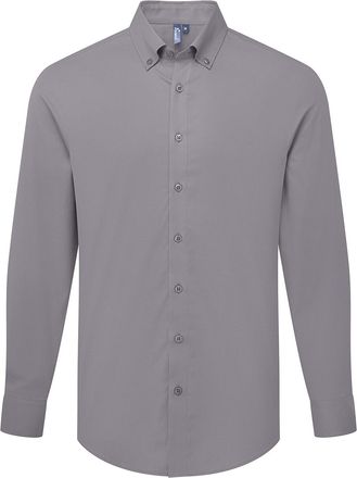 Premier Heren Supreme Oxford Formeel Overhemd Met Lange Mouwen (Staalgrijs)