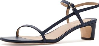 Lauren Ralph Lauren Lainee Mid-Heels Nappa Leather Sandals Womens Sandals Refined Navy : 5.5 B - Medium