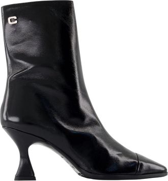 Carel Isabelle Enkellaarsjes - Dames - Laarzen met Hak - Zwart - 39 EU - Leer - Schoenen