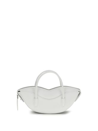 Fiorucci Womens Shoulder Bag Mini Lips White Calf Leather Handbags Hand