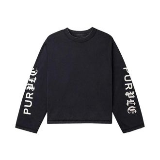 Purple Clippings Double Layer Tee - Tops - Hombre - Negro - S