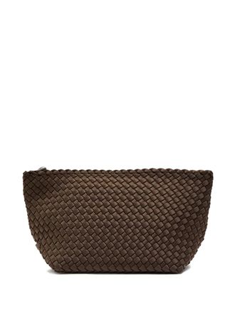 Naghedi woven cosmetic make up bag - Brown