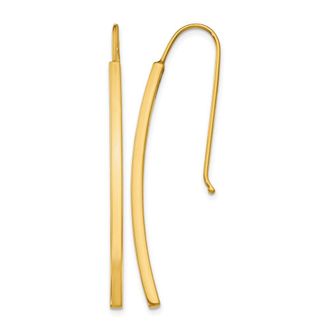 Diamond2Deal 14K Yellow Gold Bar Shape Drop Dangle Earrings