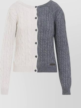 Moschino bicolor cable knit cardigan