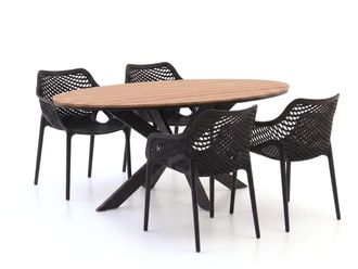 Forza Furniture Forza Ripi/Fidenza 180cm ovaal dining tuinset 5-delig stapelbaar