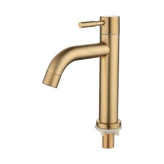OEM Grifo Monomando Para Lavabo, De Un Solo Orificio, De Lat&oacute;n Fr&iacute;o Y Acabado Dorado Cepillado
