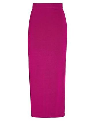 8 by YOOX VISCOSE RIB KNIT MIDI SKIRT WITH SLIT