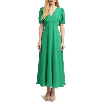 L.k. Bennett Hermia V-Neck Midi A-Line Dress in Green at Nordstrom Rack, Size 14 Us / 18 Uk