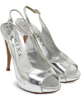 Gina 120mm slingback heeled sandals - Grey