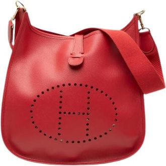 Herm&egrave;s Pre-owned Evelyne I - Dames - Vintage Schoudertas - Rood - ONE Size - Leer - Vintage