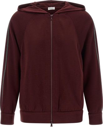 Brunello Cucinelli Bordeaux Cotton Womens Sweatshirt