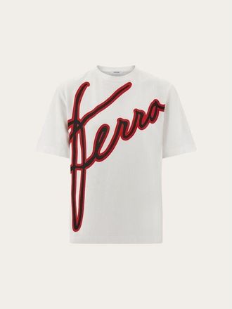 Ferragamo White Cotton Oversized Sweater, Size XL