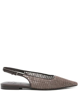 Brunello Cucinelli Brown Slingback Ballets Flats