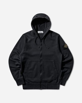 Stone Island Men s Organic Cotton Fleece Zip Hoodie Navy Blue