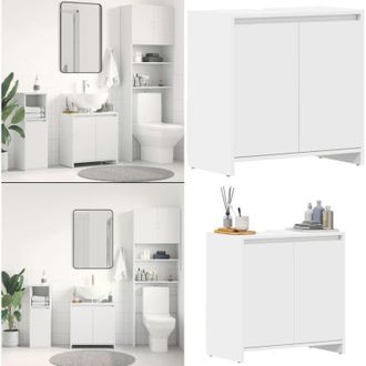 vidaXL Mobile da Bagno Bianco 60x33x61 cm in Legno Multistrato - Armadio da bagno - Armadio in legno