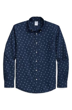 Brooks Brothers Cotton Sport Shirt in Navy at Nordstrom, Size Xx-Large