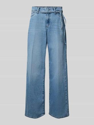 Christian Berg Wide Leg Jeans mit Bindeg&uuml;rtel in Jeansblau, Gr&ouml;&szlig;e 34/28