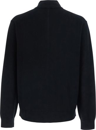 Calvin Klein Mens Merino Half-Zip Sweater Black Wool Tops Top