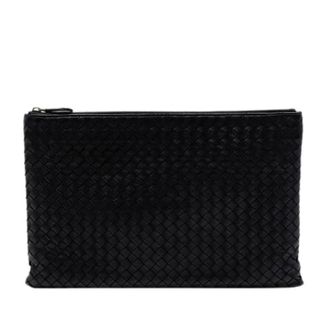 Bottega Veneta Pre-owned Clutches, female, Black, Size: ONE SIZE Pre-owned Woven Leather Clutch