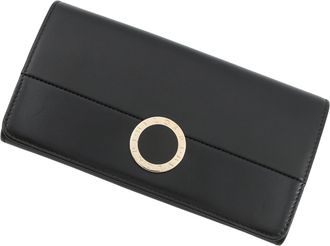 Bulgari Black Leather Long Wallet (Bi-Fold) (Pre-Owned)