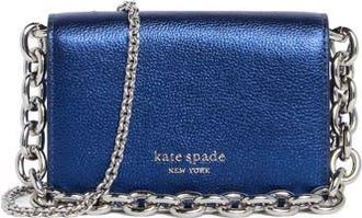 Kate Spade New York natasha metallic pebbled leather crossbody bag in Navy at Nordstrom Rack