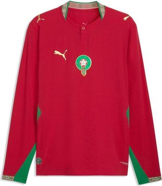Puma Morocco 2026 Authentic Home Long Sleeve Jersey Fast Red Victory Gold 783315-01