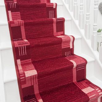 Runrug Stair Runner Carpet - Soft & Comfortable, 8mm - Montana in Red | Size: 100 cm x 450 cm