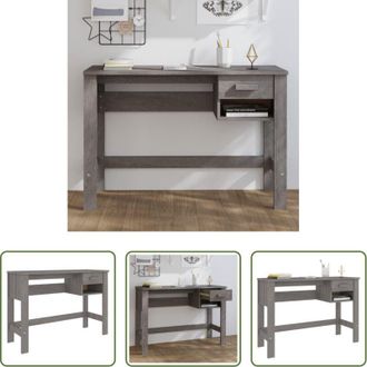 vidaXL Scrivania per ufficio - Scrivania HAMAR Grigio Chiaro 110x40x75 cm in Legno di Pino