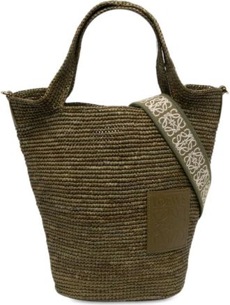 Loewe Pre-owned Loewe Mini Raffia Slit Satchel Unisex UM3OX633GN297HGE