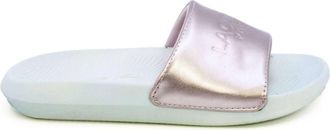 Lacoste Womens Croco Slide Sandals In Pink