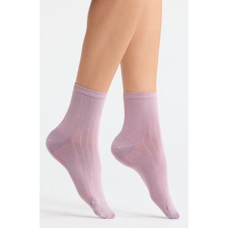 Nordstrom Wide Rib Ankle Socks in Purple Fog at Nordstrom, Size 9