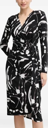 Joseph Ribkoff Abito midi con scollo a V - Nero