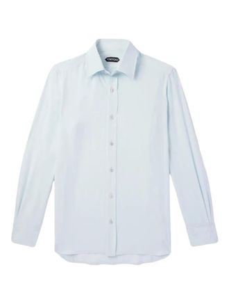 Tom Ford long-sleeve shirt - men - Silk/Viscose - 42 - Blue