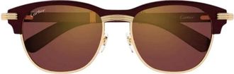 Cartier Ovale Zonnebril - Heren - Accessoires - Rood - Maat: 55 MM Nylon