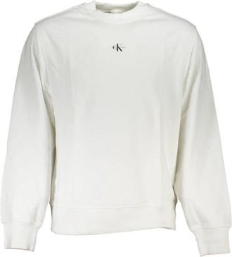 Calvin Klein Long Sleeve Sweatshirt - Heren - Sweatshirts - Wit - XL - Katoen - Hoodies & sweatvesten