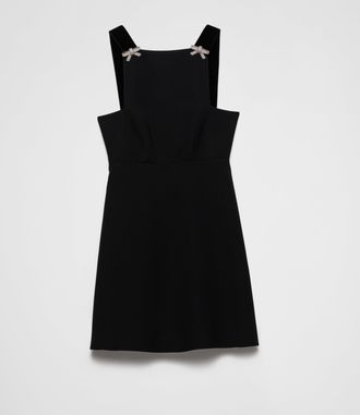 Prada Embroidered cady mini-dress