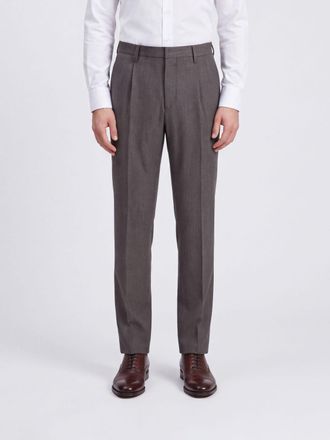 Lardini Slim Fit Pleated Virgin Wool Tailored Trousers