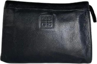 Givenchy Pre-owned Clutches, female, Black, Size: ONE SIZE Pre-owned 4G Logo Pouch Clutch