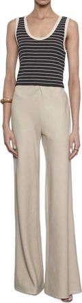 Enza Costa Twill Bias Pant In Stone