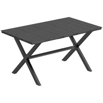 OUTSUNNY Mesa comedor jard&iacute;n 150x90x74 cm negro