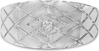 House of Brilliance Sterling Silver Diamond Accent Geometric Band Ring