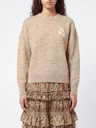 Isabel Marant Atlee Crewneck Jumper in Viscose Blend with Jacquard Logo