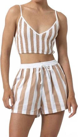 Lusana Donovan Poplin Short In Halo Stripe