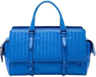 Bottega Veneta Pre-owned Satchel - Dames - Vintage Handtas - Blauw - ONE Size - Leer - Vintage