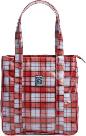 Damson Madder Blue Fog Check Tote in Red/Blue Multi at Nordstrom