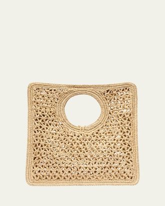 Jacquemus Le Petit Carre Raffia Top-Handle Bag