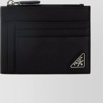 Prada leather holder with slots and zip opening