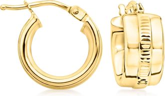 Canaria Canaria Italian 10kt Yellow Gold Huggie Hoop Earrings