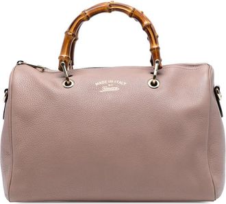 Gucci Pre-owned Gucci Medium Calfskin Bamboo Shopper Boston Bag Ladies 353124 525040